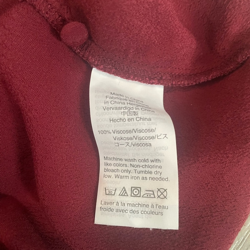 Madewell Ruffle-Strap Cami Top Burgundy Wine Red size 6 - Picture 9 of 10